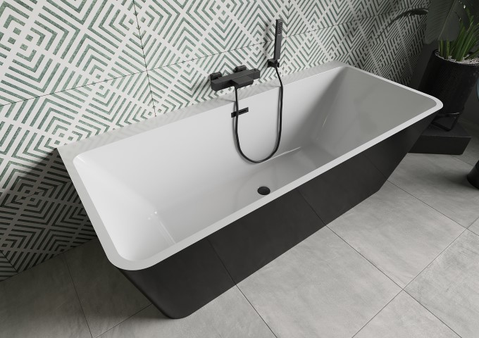 moderna samostojeća kada prislonjena na zid 170x80 cm
