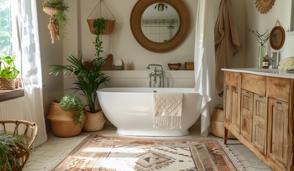 Kupaonica u boho stilu, odnosno privatna zona za wellness