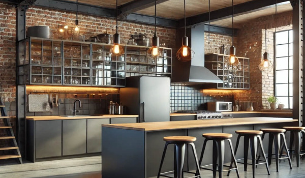 Kako urediti kuhinju u industrijskom, loft stilu?